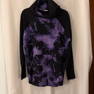 LuLaRoe Purple & Black Tie-Dye Cowl Neck Sweater